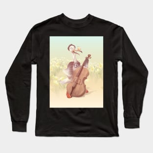 The Ostrich Playing Cello Long Sleeve T-Shirt